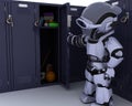 Robot with school locker