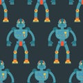 Robot seamless pattern. Background of technological machines wit