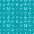 Robot seamless pattern on blue background