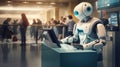 robot sells tickets at the airport Royalty Free Stock Photo
