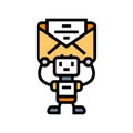 robot sending a message color icon vector illustration Royalty Free Stock Photo