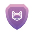 Robot shield gradient logo design template icon