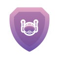 Robot shield gradient logo design template icon