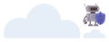 Cloud security concept with robot holding shield symbolizing data protection and cybersecurity Royalty Free Stock Photo