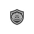 Robot with a shield vector icon Royalty Free Stock Photo
