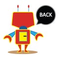 robot showing it's back. Vector illustration decorative design