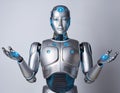Robot shrugging with both hands Royalty Free Stock Photo