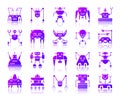 Robot simple gradient icons vector set Royalty Free Stock Photo