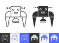 Robot simple black line vector icon