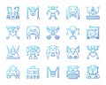 Robot simple color line icons vector set Royalty Free Stock Photo