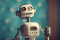 Robot singer mic. Generate Ai