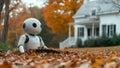 AI Robot in Autumn Royalty Free Stock Photo