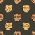 Robot skull mask seamless pattern