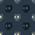 Robot skull mask seamless pattern