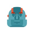 Robot sleeping emoji. Cyborg asleep emotions. Robotic man dormant. Vector illustration