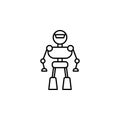 Robot, smart robot icon. Element of artificial intelligence icon for mobile concept and web apps. Thin line Robot, smart robot ico Royalty Free Stock Photo