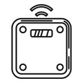 Robot smart scales icon, outline style