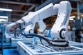 The robot for smart technology manufacturing process, Robotic arm catch for electronic assembly line Royalty Free Stock Photo