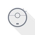 Robot smart vacuum cleaner flat design vector icon