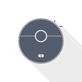 Robot smart vacuum cleaner flat design vector icon Royalty Free Stock Photo