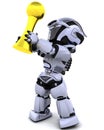 Robot with soccer trophy Royalty Free Stock Photo