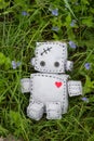 Robot Soft Toy at Green Royalty Free Stock Photo
