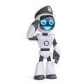 Robot solider, military robot 3d rendering on white background Royalty Free Stock Photo