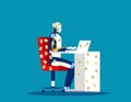 Robot and sort out priorities. Concept business vector illustration. Business character design, Flat cartoon style