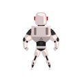 Robot spacesuit, superhero, cyborg costume, back view vector Illustration on a white background