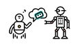 Robot with Speech Bubble, AI Communication and Interaction, vector design Generative AI Royalty Free Stock Photo