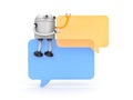 Robot with speech bubbles Royalty Free Stock Photo