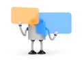 Robot with speech bubbles Royalty Free Stock Photo