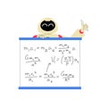 Robot Presenting Scientific Formulas On Whiteboard In Flat Vector Illustration Symbolizing Education, Robotics, And