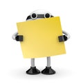 Robot with sticky note