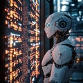 Robot Studying Data Royalty Free Stock Photo