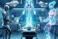 A robot surgeon performs operations