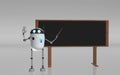 Robot teacher 3d render.