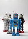 Robot team vintage toy close up