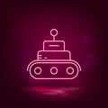 Robot, tech, car neon icon - vector. Artificial intelligence.