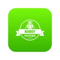 Robot tech icon green vector