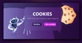 robot with telescope cookie protection of personal information internet web pop up we use cookies policy notification