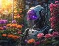 Robot tendering flowers in greenhouse