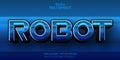 Robot text, blue color editable text effect