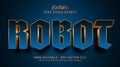 Robot text on blue and gold color gradient style, editable text effect