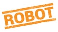 ROBOT text on orange rectangle stamp sign