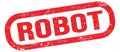 ROBOT, text on red rectangle stamp sign