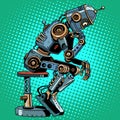 Robot thinker artificial intelligence progress Royalty Free Stock Photo