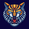 Robot tiger head vector illustration