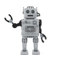 Robot tin toy hand up Royalty Free Stock Photo