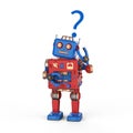 Robot tin toy with question mark Royalty Free Stock Photo